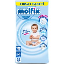 Delixa Molfix 3D Bebek Bezi Maxi 4 Beden, Fırsat Paketi 60 Adet