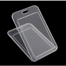 Delixa Stormistoretr Premium Kart Kılıfı Şeffaf Dikey Yaka Kartı Kart Koruyucu