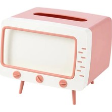 Delixa Masaüstü Retro Telefon Tutucu, Masaüstü Peçetelik Cep Telefonu Standı, (Pembe Dekoratif Şık)