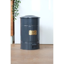 Galvaniz Çöp Kovası, Metal Kapaklı, Pedallı, 16 Litre, Dayanıklı Tasarım