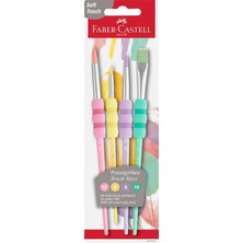 Delixa Faber-Castell Yumuşak Dokulu Fırça Pastel Seti, 4’lü, Kaymaz Tutma Yeri, Ergonomik Kavrama, Ince ve