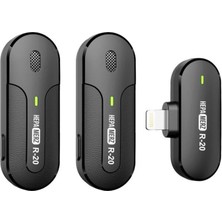 Delixa Hepa Merz R-20 Iphone Uyumlu Üst Kalite Kablosuz Lightning Yaka Mikrofonu