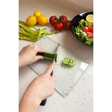 Delixa Decorıta Cam Kesme Tahtası - Cam Kesme Tablası | (Saydam Cam, 17CM x 29CM)
