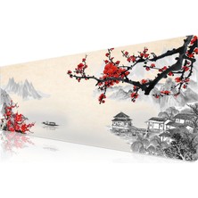 Delixa Klasse Pro - 5 Farklı Model Dikişli Kenar 70X30 cm Mouse Pad (Cherry Blossom)