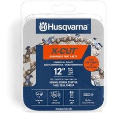 Delixa Husqvarna X-Cut S93G 12 Inç Elektrikli Testere Zinciri, 3/8 Inç Mini Adım, 50 Inç Ölçer, 45 Tahrik B