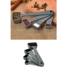 Delixa Aee® 4'lü Ölçü Kaşığı Kahve Matcha Baharat 15ML 5ml 2,5ml 1,25ML Ölçüm Yazılı Kaşıklar