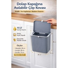 Pratik Mutfak Tezgah Üstü Kapaklı 15 Lt Çöp Kovası, Şık ve Fonksiyonel Tasarım