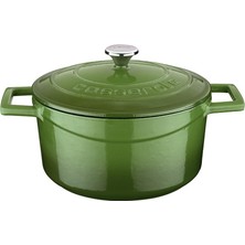 Delixa Metal Döküm Yuvarlak Tencere, 20 Cm, Yeşil