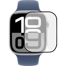 Delixa Microcase Watch Series 10 46MM Tam Kaplayan Kavisli Ekran Koruyucu 3D Pet Film - Siyah AL3385
