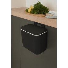 Vailo 8 lt Siyah Mutfak Tezgahı ve Dolap Askılı Çöp Kovası Akrilik Malzeme ile Şık Tasarım