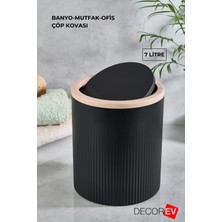 Şık Ahşap Desenli Banyo ve Mutfak Çöp Kovası