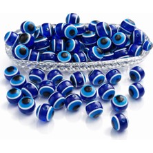 Be Beauty 68 Adet Akrilik Nazar Boncuğu 20 mm - Küre Şeklinde Makrome ve El Işi Için Dana Gözü Boncuk Seti