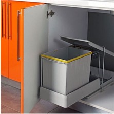 Pratik 16 Litre Raylı Otomatik Dolap Çöp Kutusu, Mutfak ve Banyo Için