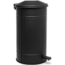 24L Siyah Galvaniz Çöp Kovası 50X30CM Orta Boy