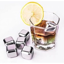 Eco Port 6'lı Çelik Metal Kaplama Viski Taşı Soğutma Buz Küpü