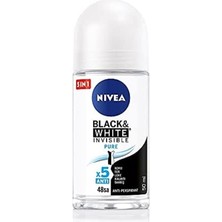 Delixa Kadın Roll On Deodorant & White Invisible Pure 48 Saat Anti-Perspirant Koruma (50 Ml)