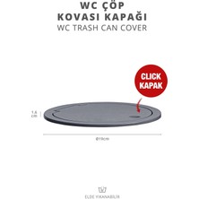 Antrasit Yuvarlak Yedek Çöp Kovası Kapağı, Dayanıklı ve Şık Tasarım