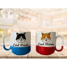 UltraMint Kedi Temalı Çift Kupa, Sevgi Dolu Renkli Tasarım, Hediye Seçeneği