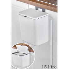 Pratik Kapaklı 15 Lt Banyo ve Mutfak Tezgah Üstü Çöp Kovası