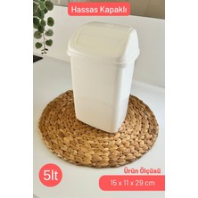 Beyaz Tezgah Üstü Çöp Kovası, Hassas Kapaklı, Çok Amaçlı Kullanım