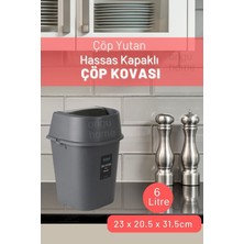 Pratik 6l Kapaklı Çöp Kutusu, Mutfak Tezgahı Için Şık ve Fonksiyonel