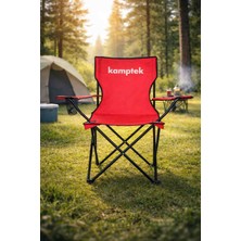 Kamptek Kamp Teknolojisi Kamptek Lüx Katlanır Sandalye - Dayanıklı Iskelet, Ergonomik Tasarım Bardak Tutuculu Taşıma Kılıflı