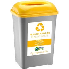 50 Lt Plastik Atık Kutusu, Büyük Boy Geri Dönüşüm Kovası, Sıfır Atık