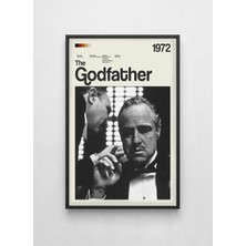 Lamazif The Godfather 1972 Film Posteri Siyah Çerçeveli Dekoratif Duvar Tablosu 50×70 cm
