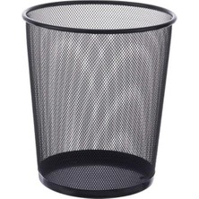 Reoona Tam Delikli Metal Fileli Siyah Çöp Kovası Şık ve Kullanışlı Ev Temizlik Ürünü