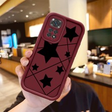 Ucuc Xiaomi Redmi Note 11/11S Uyumlu Bordo Silikon Darbeye Dayanıklı Lens Korumalı Yıldız Deseni Kılıf