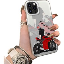 Ucuc iPhone 15 Pro Max Uyumlu Silikon Kenar Sert Arka Anti Düşme Kılıfı Yarış Arabası Tarzı