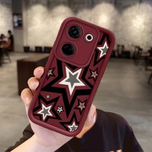 Ucuc Tecno Camon 20/20 Pro 4g Uyumlu Bordo Silikon Darbeye Dayanıklı Lens Korumalı Yıldız Deseni Kılıf