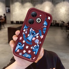 Ucuc Infinix Smart 8/smart 8 Pro Uyumlu Bordo Silikon Darbeye Dayanıklı Lens Korumalı Stitch Deseni Kılıf
