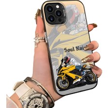 Ucuc iPhone 14 Pro Max Uyumlu Silikon Kenar Sert Arka Anti Düşme Kılıfı Yarış Arabası Tarzı