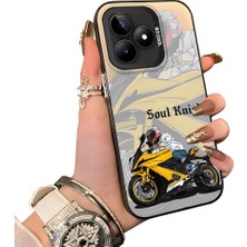 Ucuc Realme C51 Uyumlu Silikon Kenar Sert Arka Anti Düşme Kılıfı Yarış Arabası Tarzı