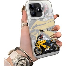 Ucuc Realme Note 50 Uyumlu Silikon Kenar Sert Arka Anti Düşme Kılıfı Yarış Arabası Tarzı