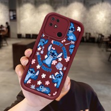 Ucuc Xiaomi Redmi 10C Uyumlu Bordo Silikon Darbeye Dayanıklı Lens Korumalı Stitch Deseni Kılıf