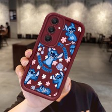 Ucuc Samsung Galaxy A25  Uyumlu Bordo Silikon Darbeye Dayanıklı Lens Korumalı Stitch Deseni Kılıf