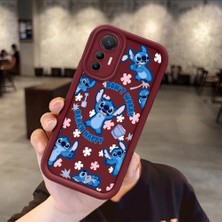 Ucuc Xiaomi 12 Lite Uyumlu Bordo Silikon Darbeye Dayanıklı Lens Korumalı Stitch Deseni Kılıf