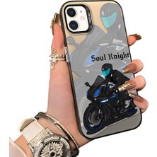 Ucuc iPhone 12 Uyumlu Silikon Kenar Sert Arka Anti Düşme Kılıfı Yarış Arabası Tarzı