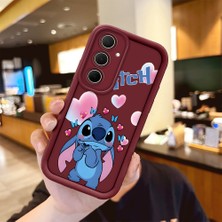 Ucuc Samsung Galaxy A35 Uyumlu Bordo Silikon Darbeye Dayanıklı Lens Korumalı Stitch Deseni Kılıf