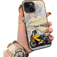 Ucuc iPhone 13 Uyumlu Silikon Kenar Sert Arka Anti Düşme Kılıfı Yarış Arabası Tarzı