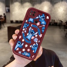 Ucuc Xiaomi Redmi 9C/10A Uyumlu Bordo Silikon Darbeye Dayanıklı Lens Korumalı Stitch Deseni Kılıf