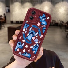 Ucuc Samsung Galaxy A04E Uyumlu Bordo Silikon Darbeye Dayanıklı Lens Korumalı Stitch Deseni Kılıf