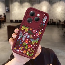 Ucuc Infinix Hot 40/hot 40 Pro Uyumlu Bordo Silikon Darbeye Dayanıklı Lens Korumalı Nostaljik Deseni Kılıf