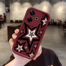 Ucuc Xiaomi Redmi 13 5g Uyumlu Bordo Silikon Darbeye Dayanıklı Lens Korumalı Yıldız Deseni Kılıf