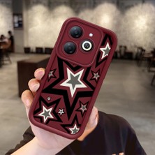 Ucuc Tecno Spark 20/20C/GO 2024 Uyumlu Bordo Silikon Darbeye Dayanıklı Lens Korumalı Yıldız Deseni Kılıf
