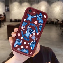 Ucuc iPhone 7/8/se 2020 2022 Uyumlu Bordo Silikon Darbeye Dayanıklı Lens Korumalı Stitch Deseni Kılıf
