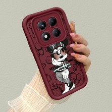 Ucuc Xiaomi Redmi Note 14 Pro Plus 5g Uyumlu Bordo Silikon Darbeye Dayanıklı Lens Korumalı Mickey Deseni Kılıfı