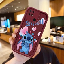 Ucuc Xiaomi Redmi 10C Uyumlu Bordo Silikon Darbeye Dayanıklı Lens Korumalı Stitch Deseni Kılıf